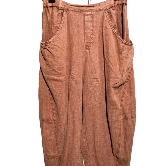 Free People High Road Wide Leg Pants in Rust - Picture 2 of 3